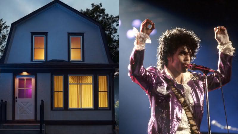 A casa que foi cenário de filme e o cantor Prince - Reprodução / Airbnb e Getty Imagens