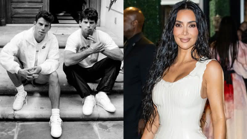 Os irmãos Menendez em 1989 e a empresária Kim Kardashian em setembro de 2024 - Getty Imagens