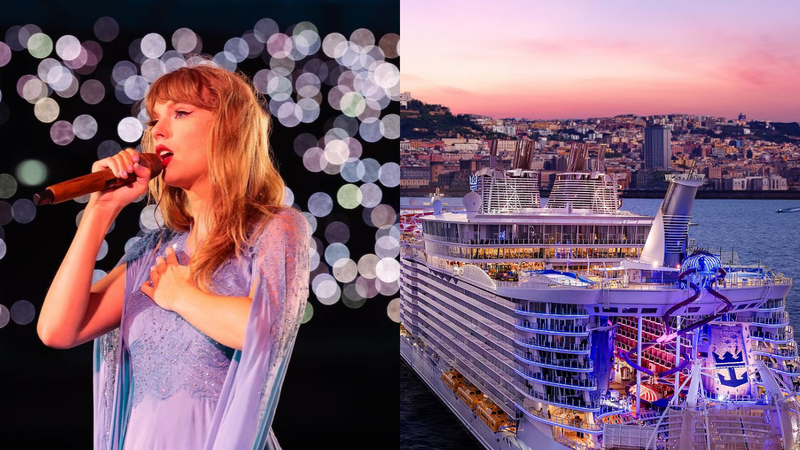 Cantora Taylor Swift e Navio Allure of the Seas - Reprodução/Instagram - @taylorswift  e  Royal Caribbean