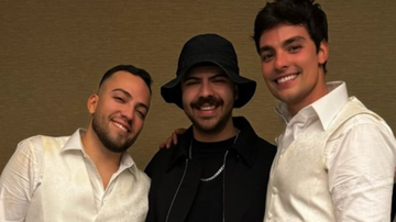 Lucas Rangel e Lucas Bley em casamento com DJ Topo - Reprodução/Divulgação