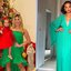 Virginia e Lucy Ramos no último Natal usando verde