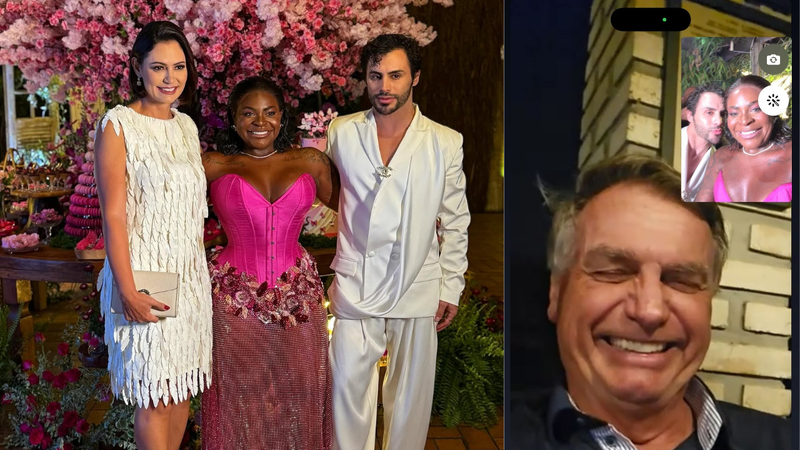 Jojo Todynho comemorando seu aniversário ao lado de Michelle Bolsonaro e  Agustin Fernandez - Reprodução/Instagram