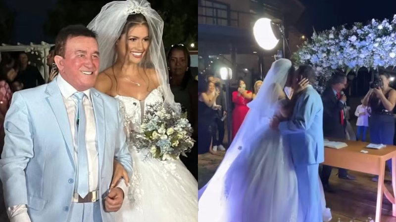 Amado Batista e Calita Miranda em festa de casamento - Reprodução / Instagram