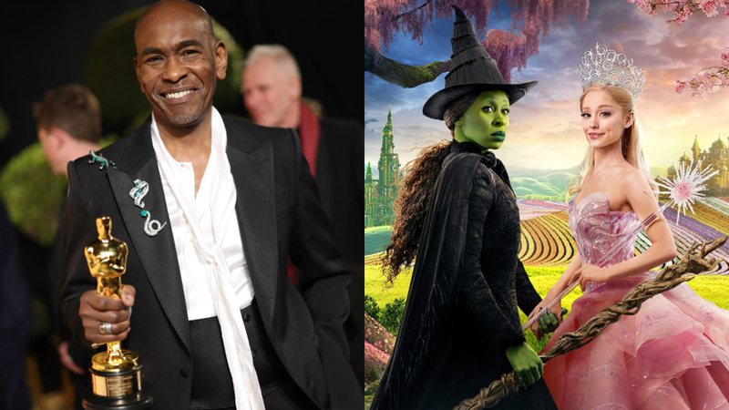 Paul Tazewell e pôster de 'Wicked' - Getty Imagens e Divulgação / Universal Pictures