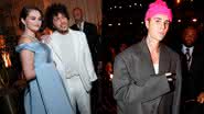 Selena Gomez e Benny Blanco (esq.) e o cantor Justin Bieber (dir.) - Getty Imagens