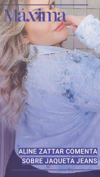 Aline Zattar comenta sobre jaqueta jeans