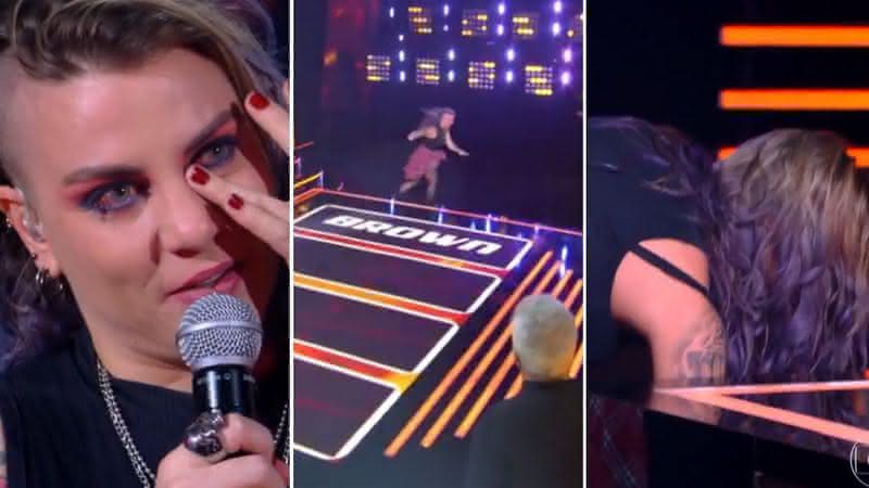 Emocionada, participante do 'The Voice Brasil' se empolga demais, cai do palco e leva 7 pontos - Reprodução/ Globo