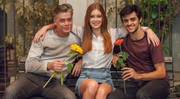 Eliza (Marina Ruy Barbosa), Jonatas (Felipe Simas) e Arthur (Fábio Assunção) - Globo/Artur Meninea