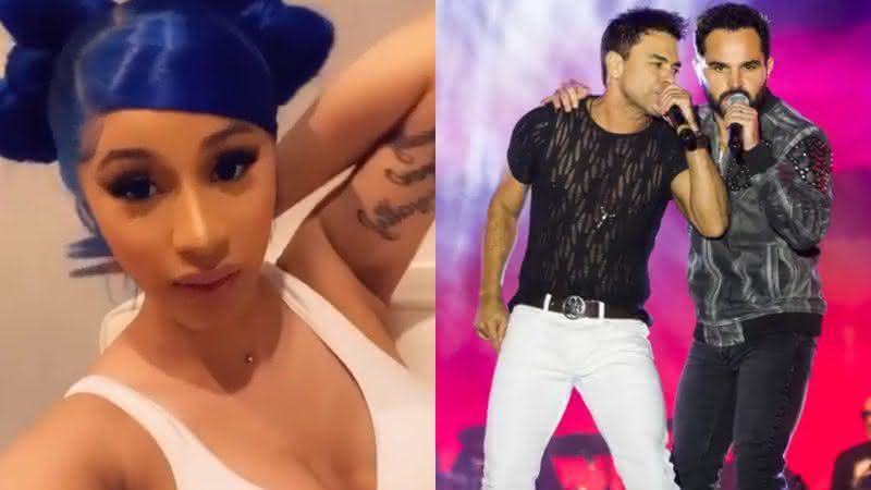 Cardi B publicou em seu Instagram vídeo ouvindo Zezé di Camargo e Luciano - Instagram