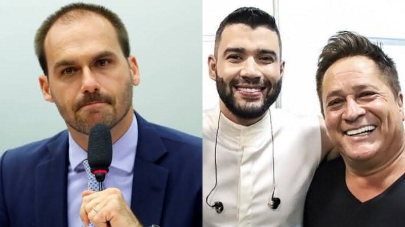 Eduardo Bolsonaro defendeu foto de Gusttavo Lima e Leonardo segurando frangos mortos - Twitter