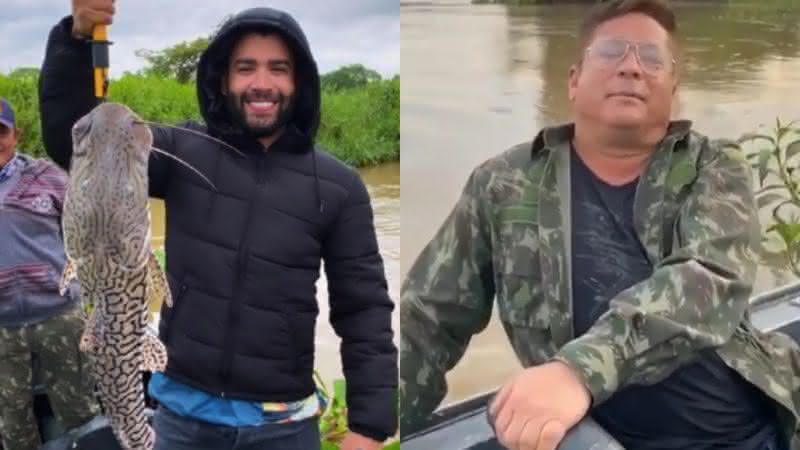 Leonardo e Gusttavo Lima saíram para pescar juntos - Instagram