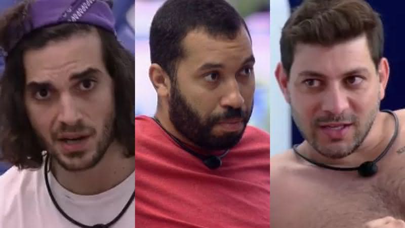 Fiuk, Gilberto e Caio precisam indicar alguém para o próximo Paredão - Reprodução/Globoplay