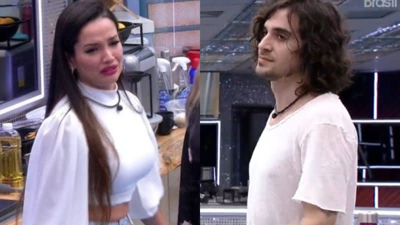 Juliette e Fiuk brigaram por conta da cobertura de um bolo - Reprodução/Globoplay