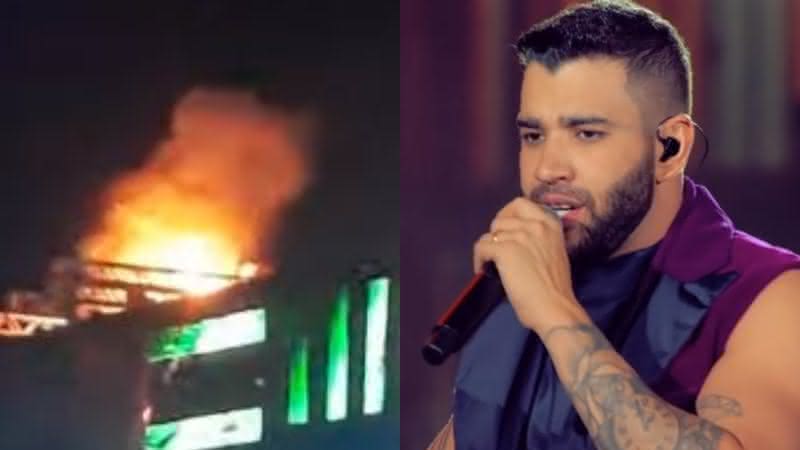 Palco de show de Gusttavo Lima é atingido por incêndio - Instagram