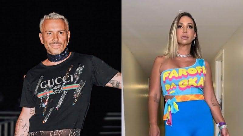 Matheus Mazzafera e Valesca Popozuda trocam beijos na 'Farofa da Gkay' - Instagram