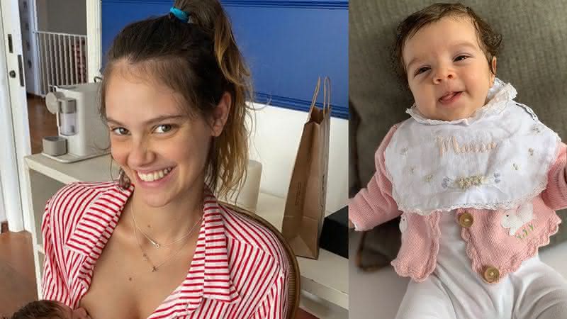 Laura Neiva deita ao lado de filha, Maria, e enche pequenina com beijinhos - Instagram