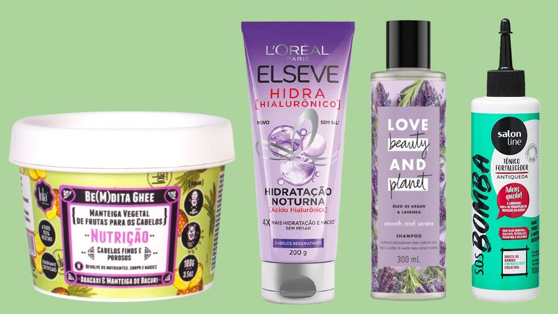 Leave-in, máscara capilar, shampoo e outros produtos essenciais para a rotina - Reprodução/Amazon