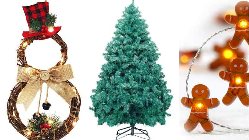 Guirlanda, árvore de natal, luminária e muitos outros itens para decorar a sua casa - Reprodução/Amazon