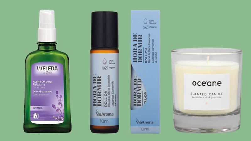 Óleo de lavanda, vela aromática e outros produtos que vão te ajudar a relaxar - Reprodução/Amazon