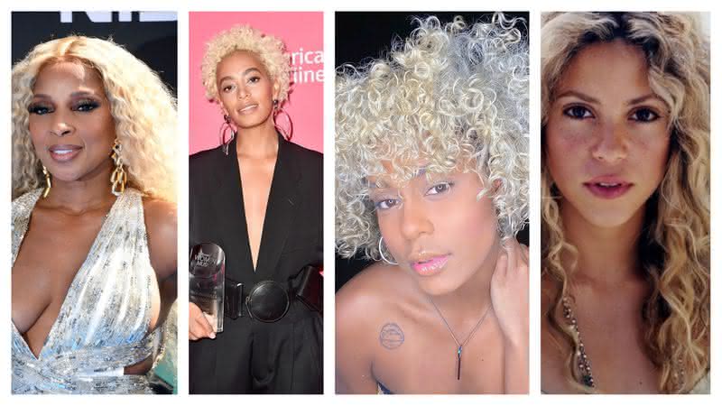 Cabelo cacheado e platinado: a mistura combina? Sim, e muito. Rodrigo Cintra comenta - GETTY IMAGES/ GETTY IMAGES/ INSTAGRAM/ PINTEREST