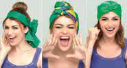 Aposte num lenço com as cores da nossa bandeira e crie amarrações lindas para enfeitar o cabelo - Divulgação Eduk