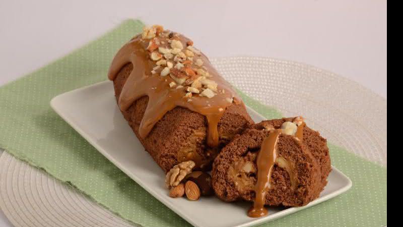 Rocambole de chocolate e amêndoas - Foto Divulgação