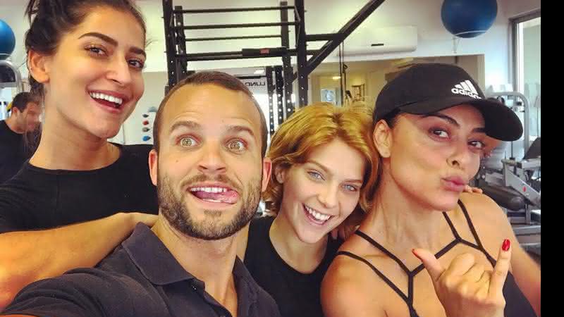 Maria Joana, Isabella Santoni e Juliana Paes com o personal Rafa Lund - Divulgação Lund Trainers - Studio de Treinamento Especializado