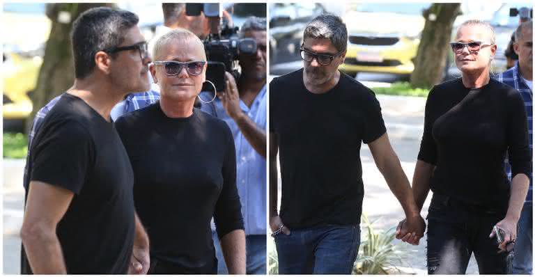 Xuxa e Junno Andrade se emocionam em velório de Maurício Sherman - ROBERTO FILHO / BRAZIL NEWS