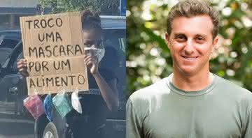 Luciano Huck ajuda garota que trocava máscara por comida no Rio de Janeiro - Instagram