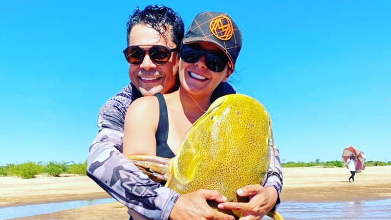 Maraisa e Fabrício aproveitaram a quarentena para pescar. - Instagram