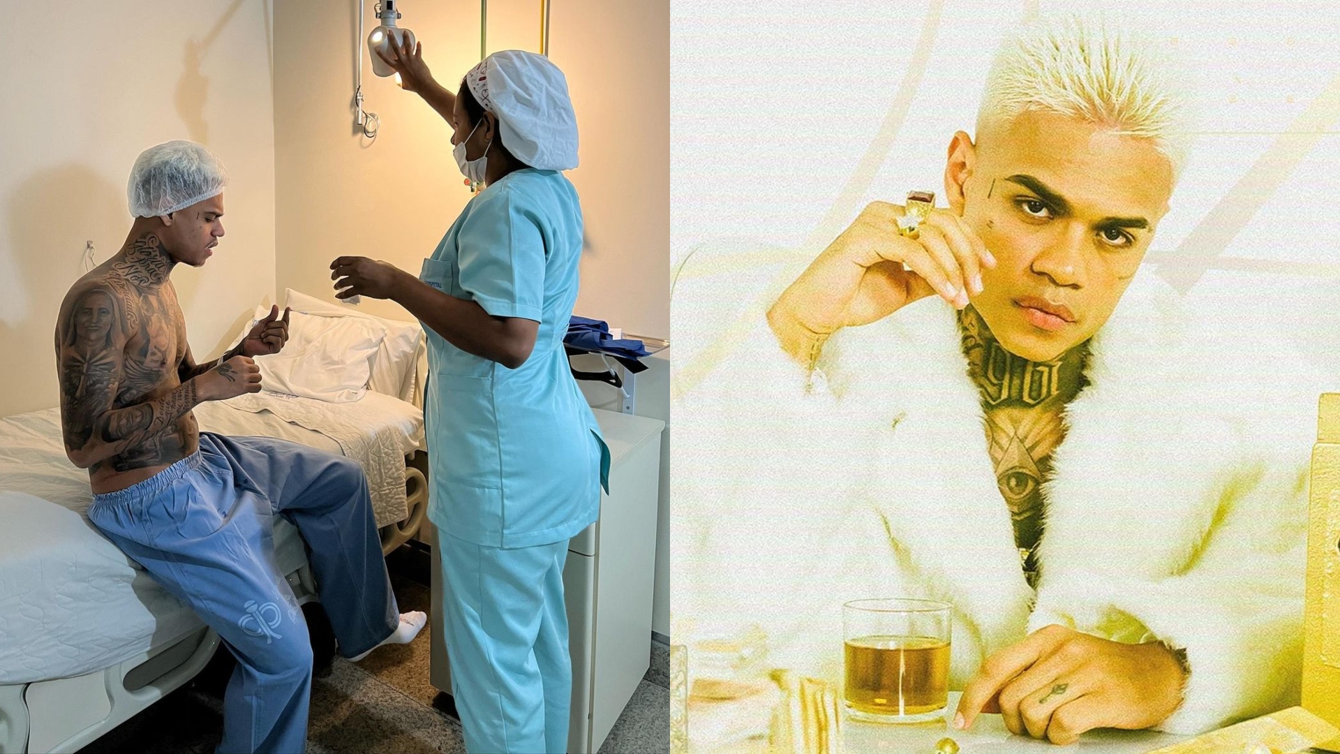 Mc Cabelinho toma anestesia geral para fazer tatuagem nas costas
