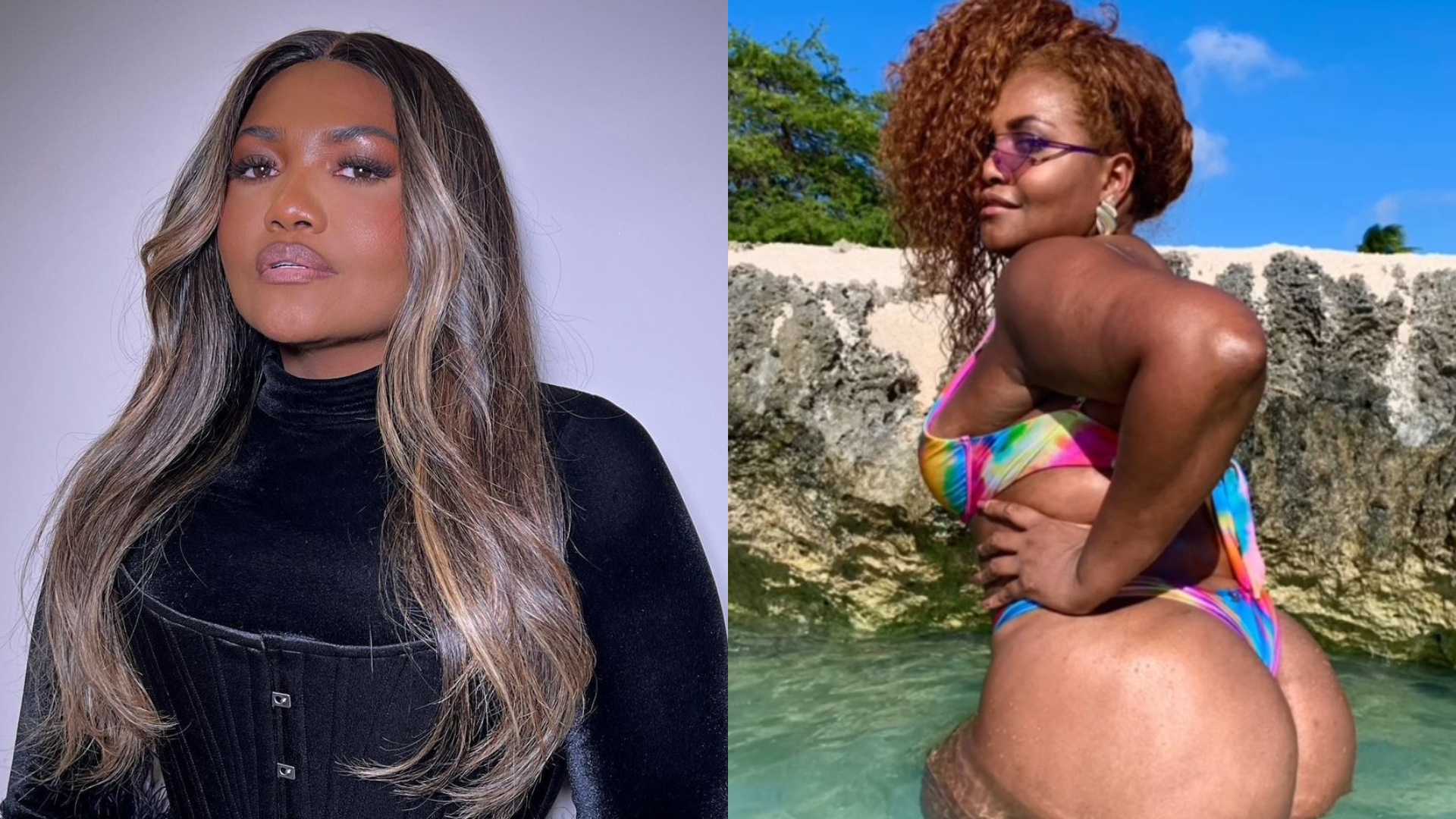 Gaby Amarantos posa de biquini fio-dental em dia de sol