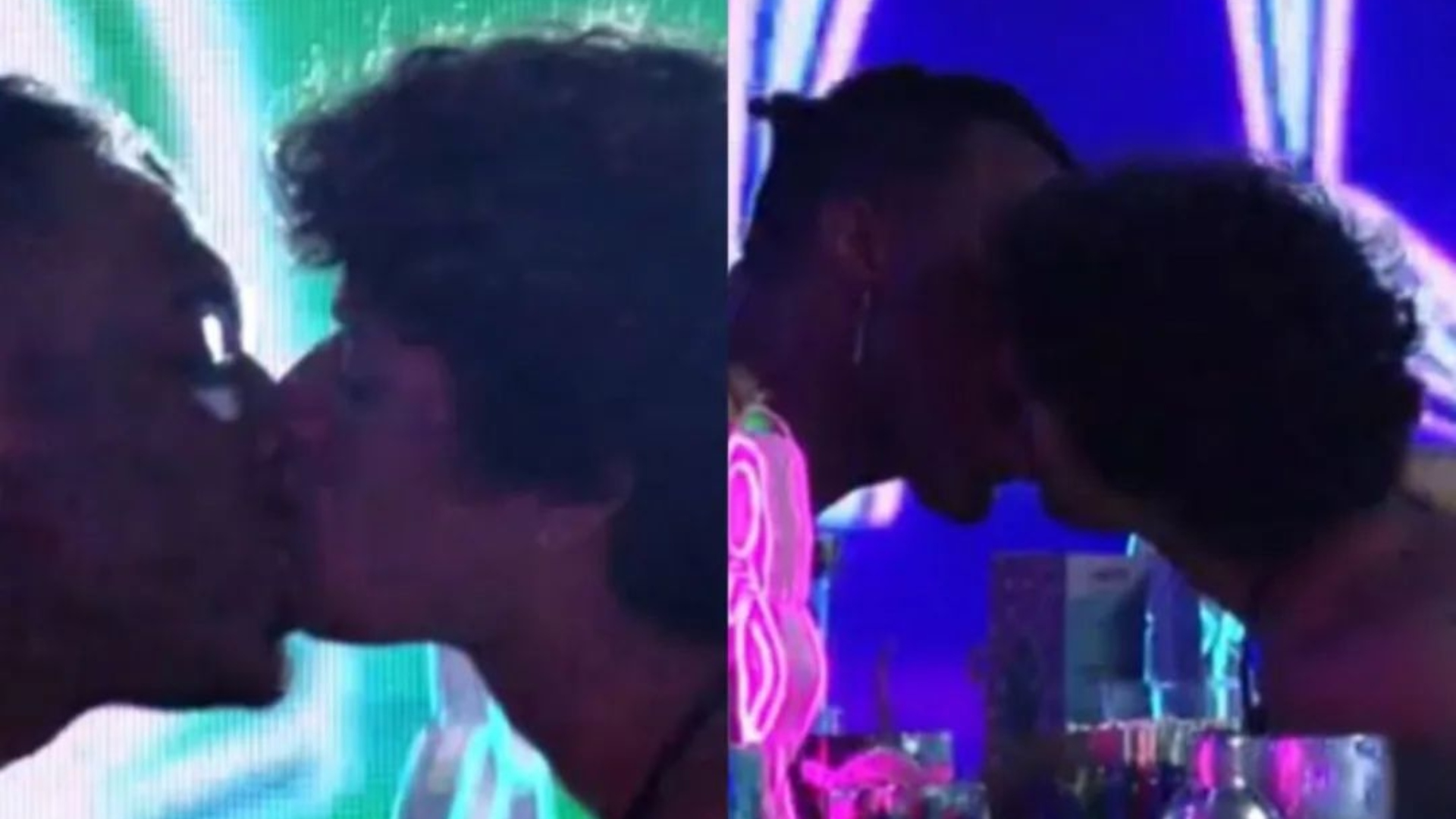 BBB23: Fred Nicácio e Gabriel Santana dão beijão em festa