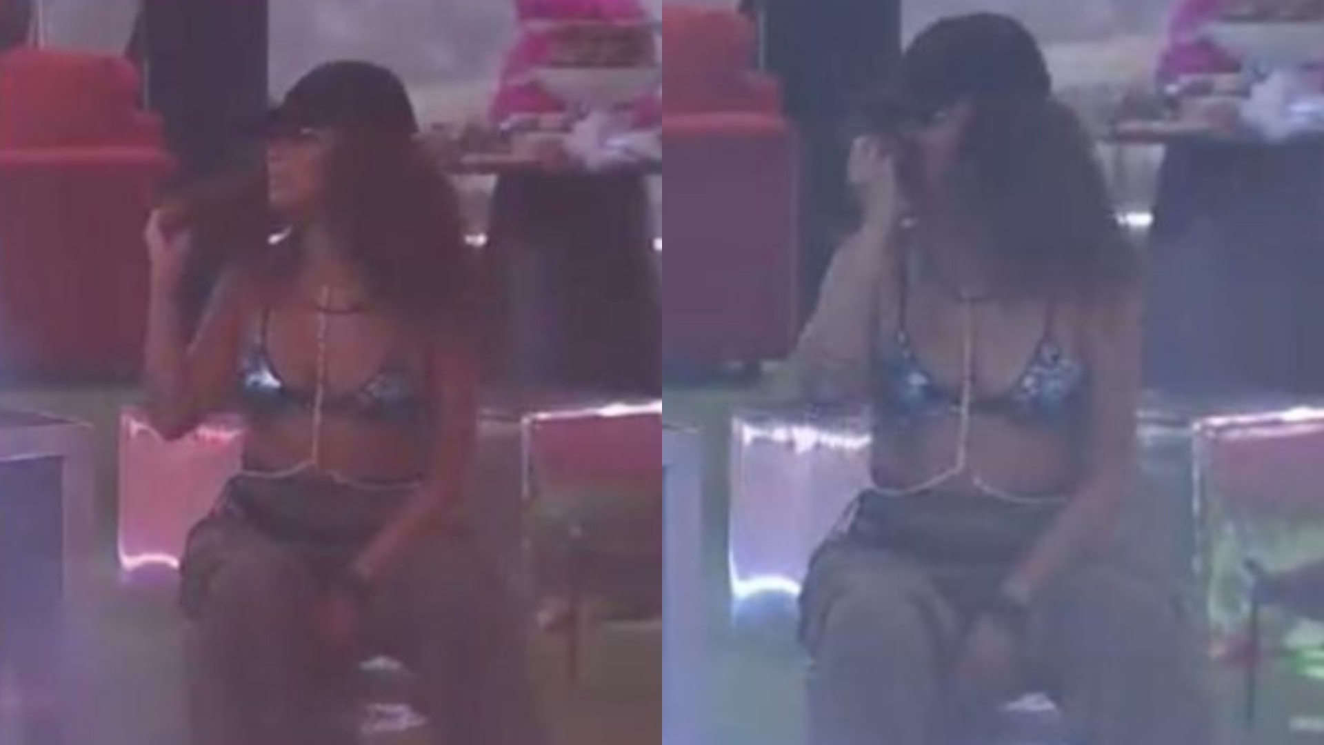 BBB23: Cabelo de Domitila pega fogo após ser atingido por fogos da produção