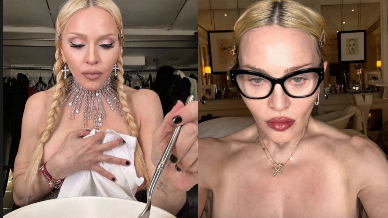 Madonna surpreende ao aparecer nas redes socias fazendo topless