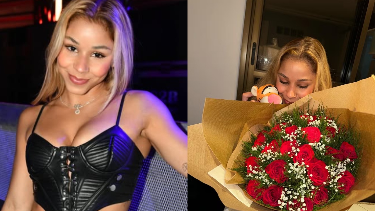 Flávia Saraiva surge com flores e anel, indicando possível romance com MC Cabelinho