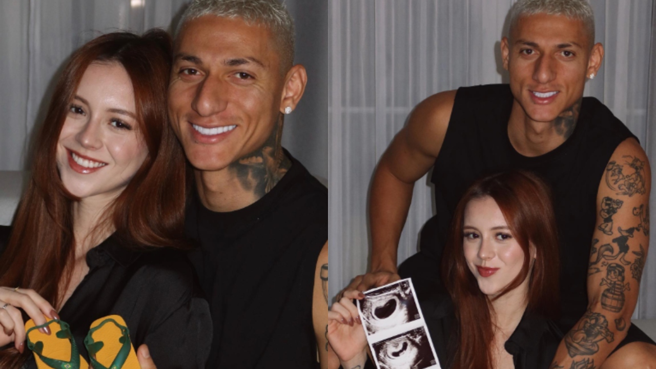 Jogador Richarlison anuncia que será pai pela primeira vez com a namorada Amanda Araujo