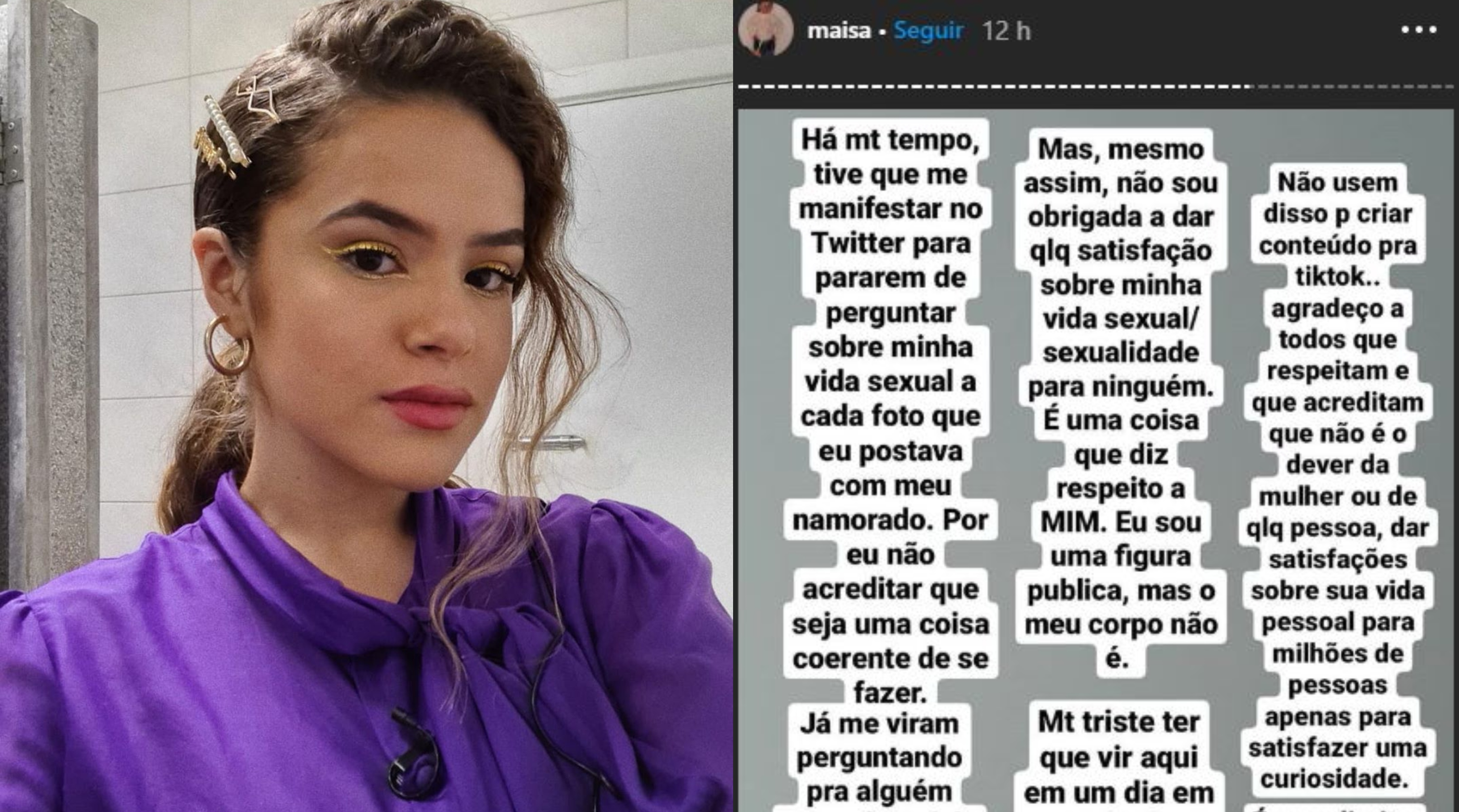 Maisa Silva desabafa sobre sua vida sexual: “Não sou obrigada a dar satisfação”