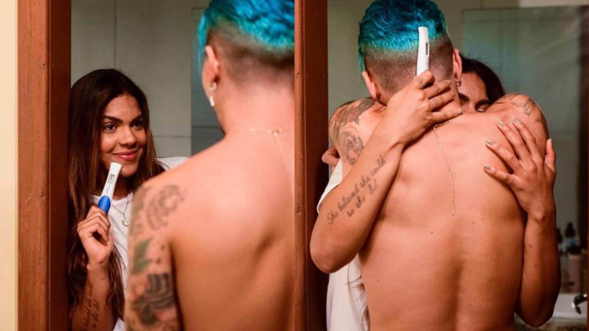 BABY TAEL? Tays Reis publica foto com teste de gravidez e confunde internautas