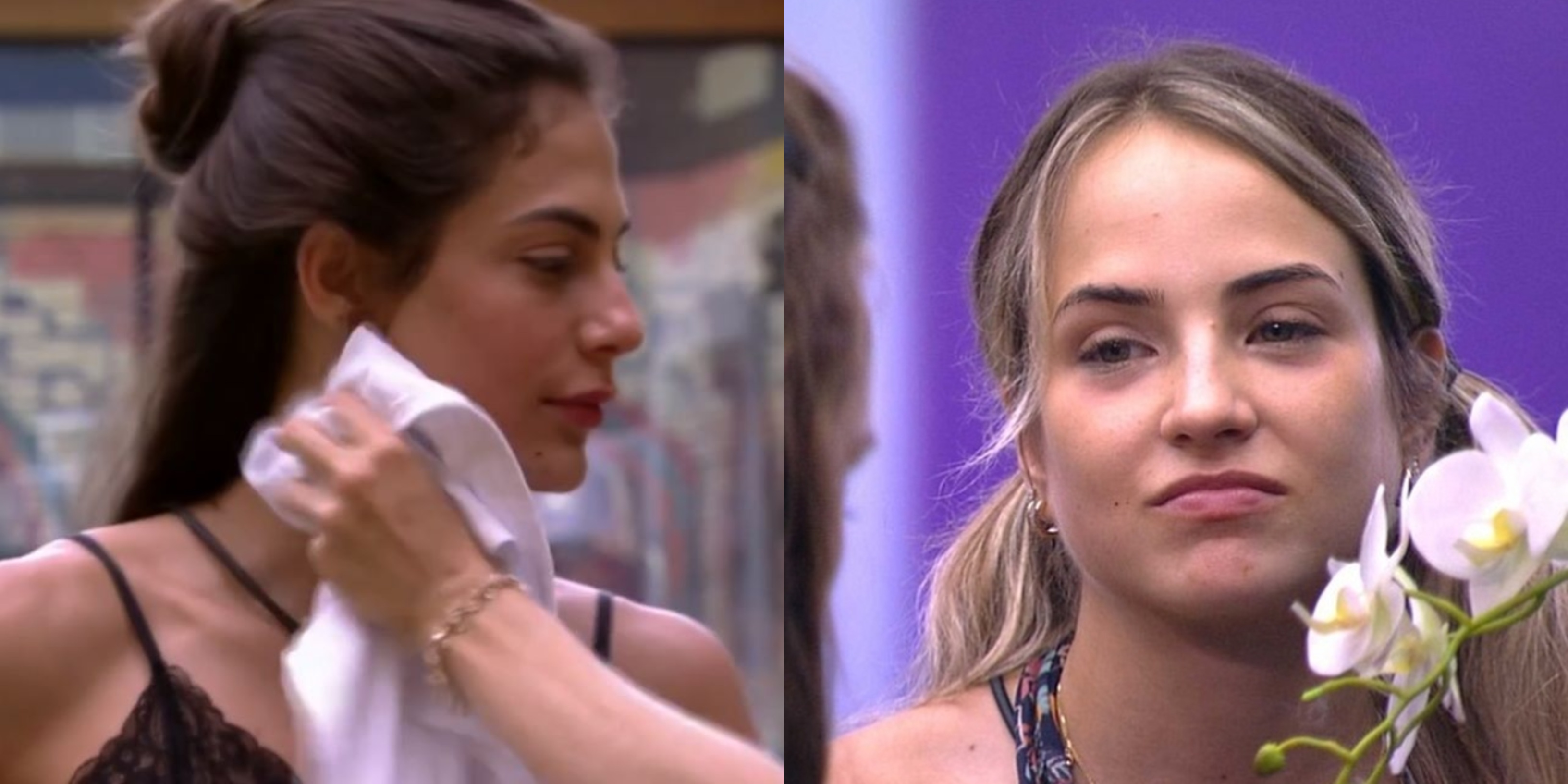BBB20: Após beijo de Lucas, Mari limpa rosto de Gabi e dispara: “Medo de estar envenenada”
