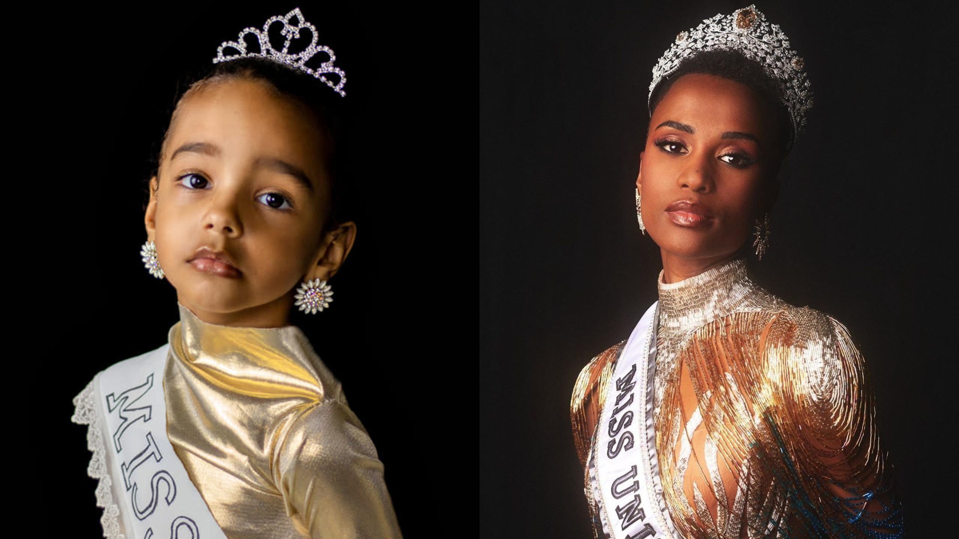 Menina pede para mãe transformá-la na miss universo após sul-africana vencer o concurso