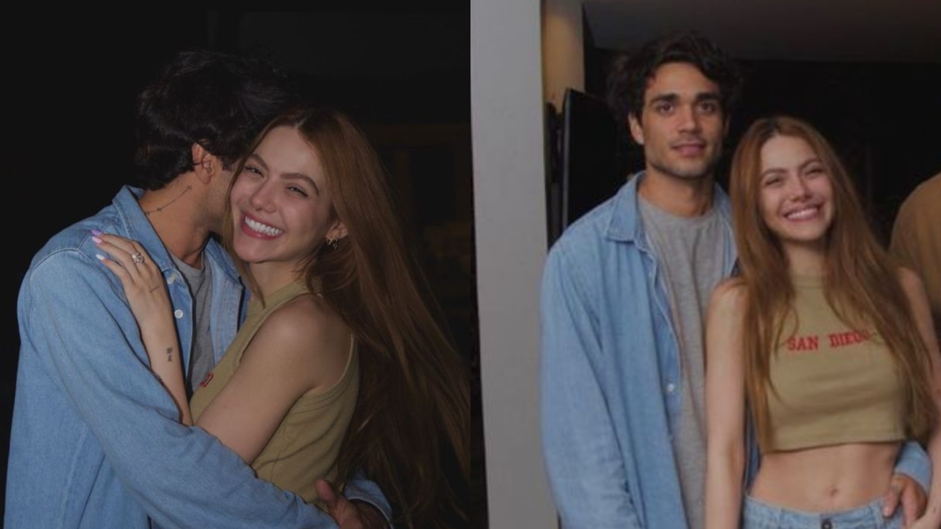 Sarah Poncio posa com namorado em festa surpresa de aniversário