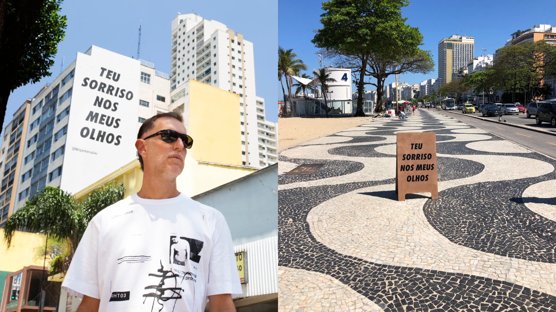 Por meio de intervenções artísticas, ação busca espalhar mensagem afetiva em cidades do Brasil