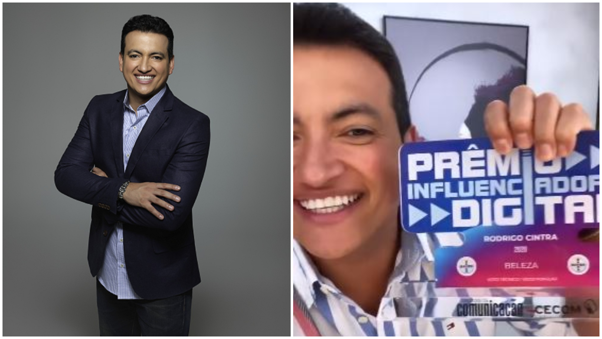 Ao lado de nomes de peso, hairstylist Rodrigo Cintra ganha prêmio de influenciador digital de beleza e comemora: “Gratidão”