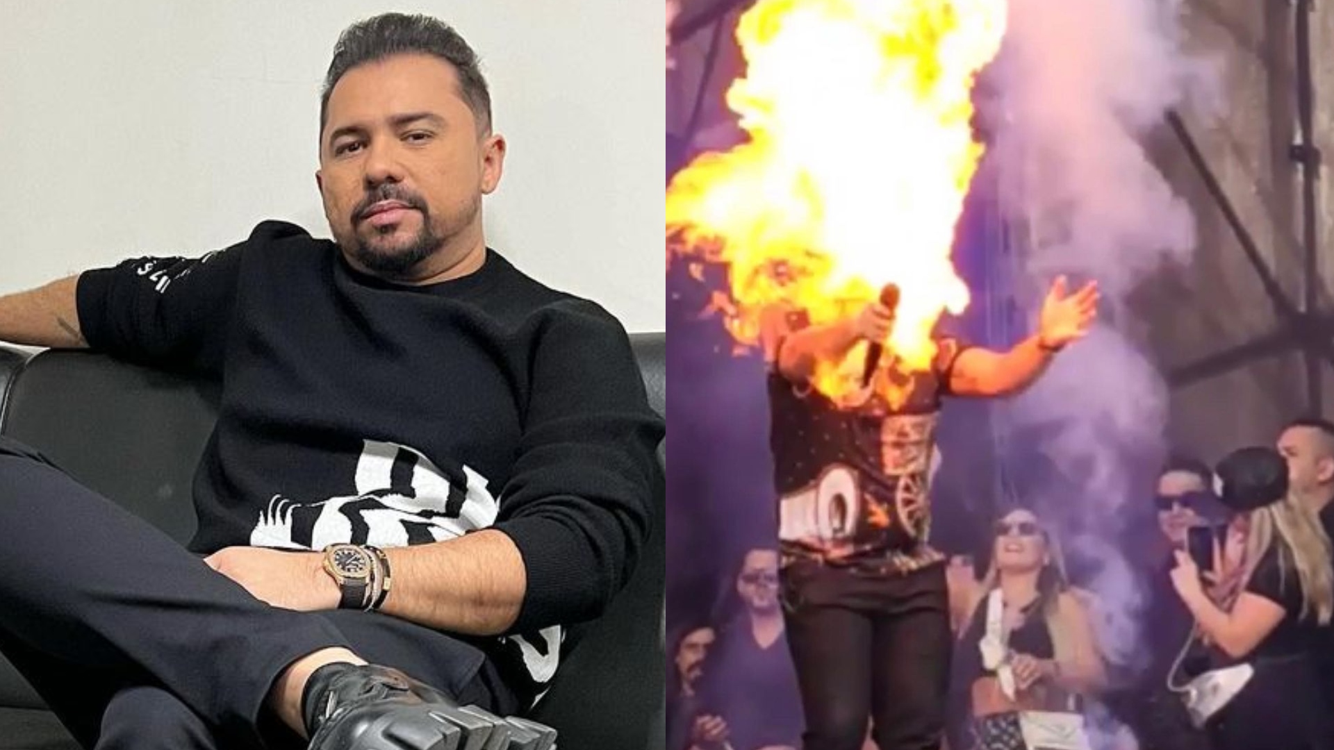 Xand Avião revela estado de saúde após ser atingido por labareda durante show