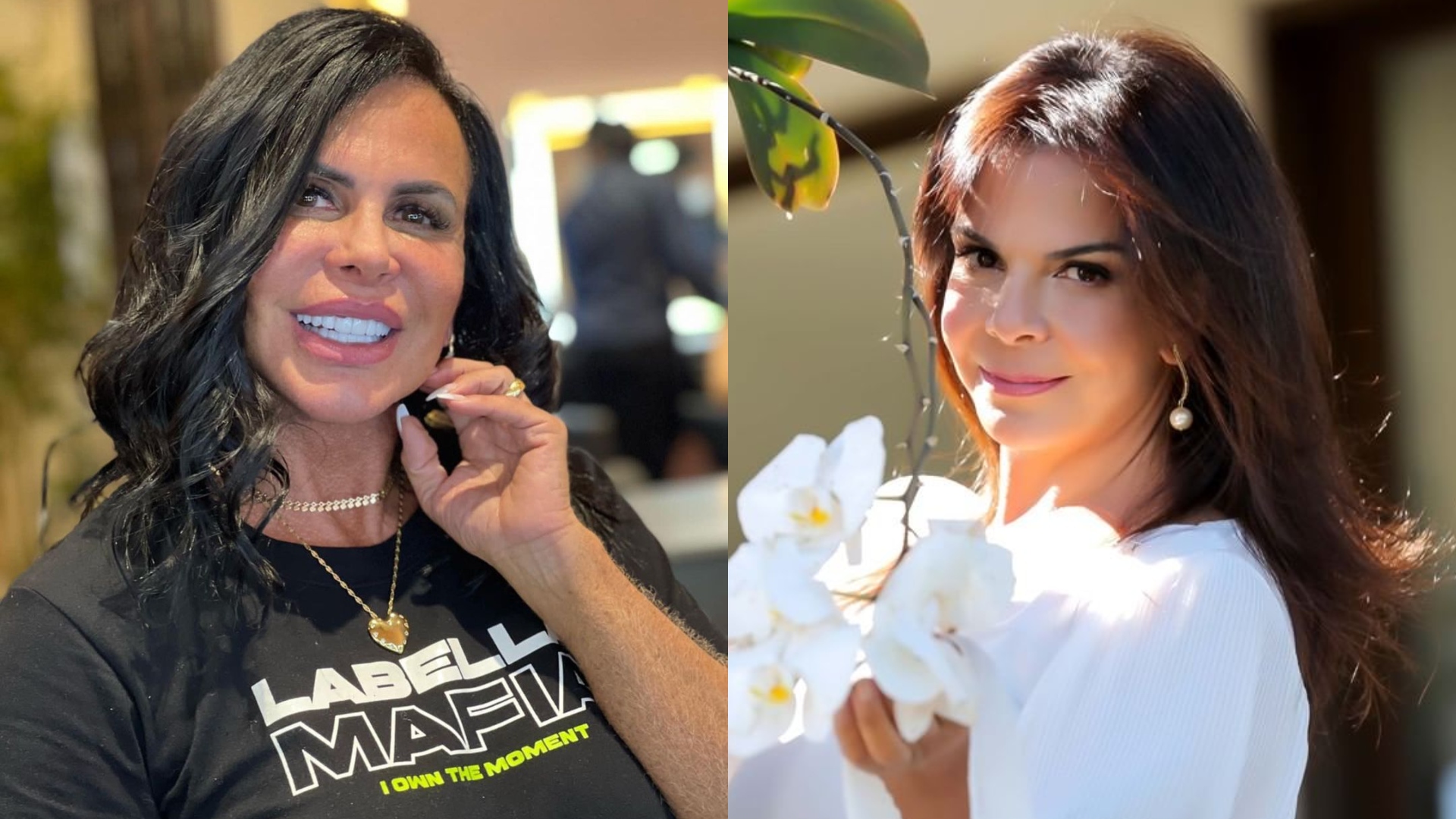 Gretchen exibe corpão de biquíni pequeno em dia de praia com Sula Miranda