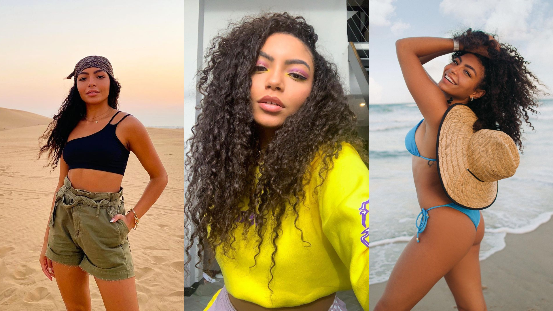 Any Gabrielly revela os cuidados com os cabelos cacheados durante as férias