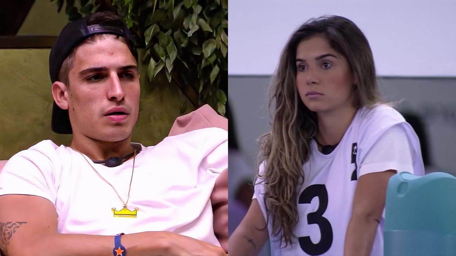 BBB20: Momento Prizelly! Durante a Prova do Líder, Felipe Prior empresta camiseta para Gizelly