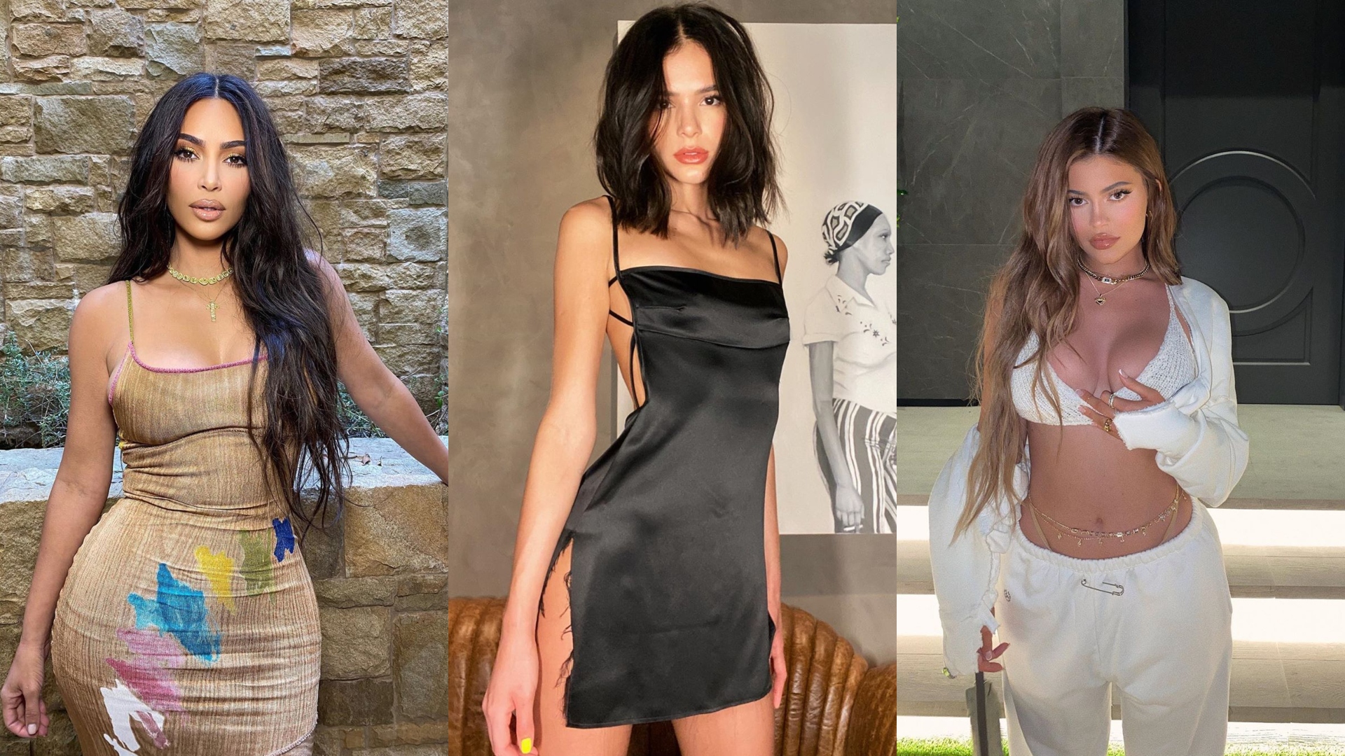 Quem vestiu melhor? Bruna Marquezine, Kim Kardashian e Kylie Jenner usam a mesma roupa
