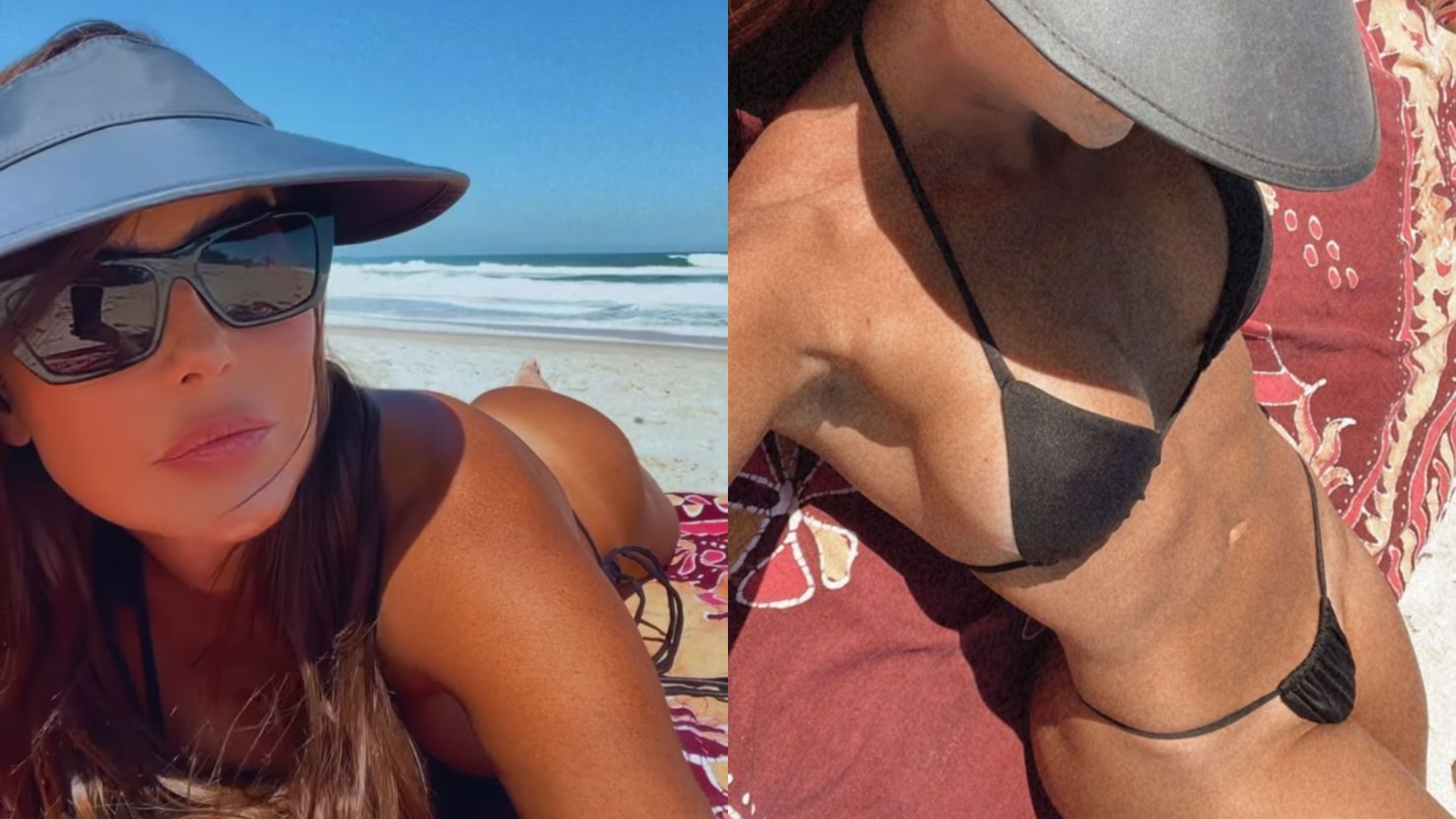 Deborah Secco posa com biquíni supercavado em dia de praia no Rio de Janeiro